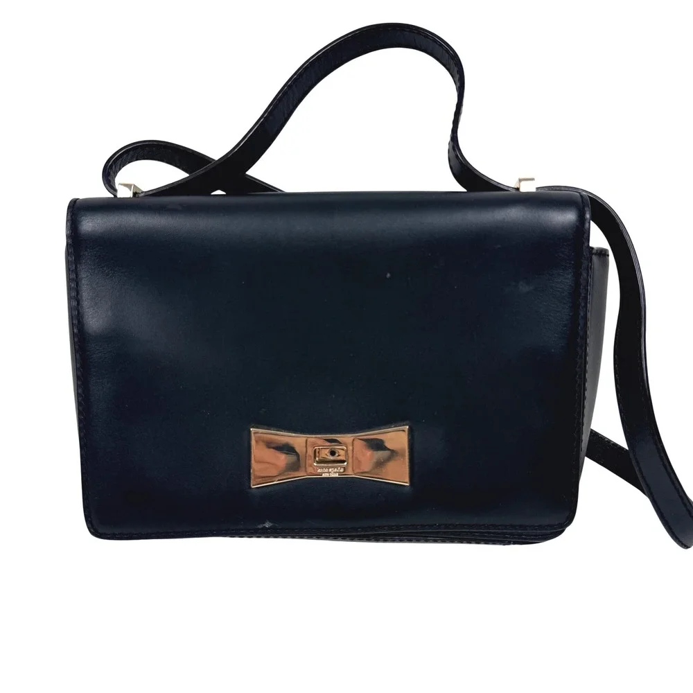 Kate Spade New York Black Leather Crossbody Bag *Flawed*